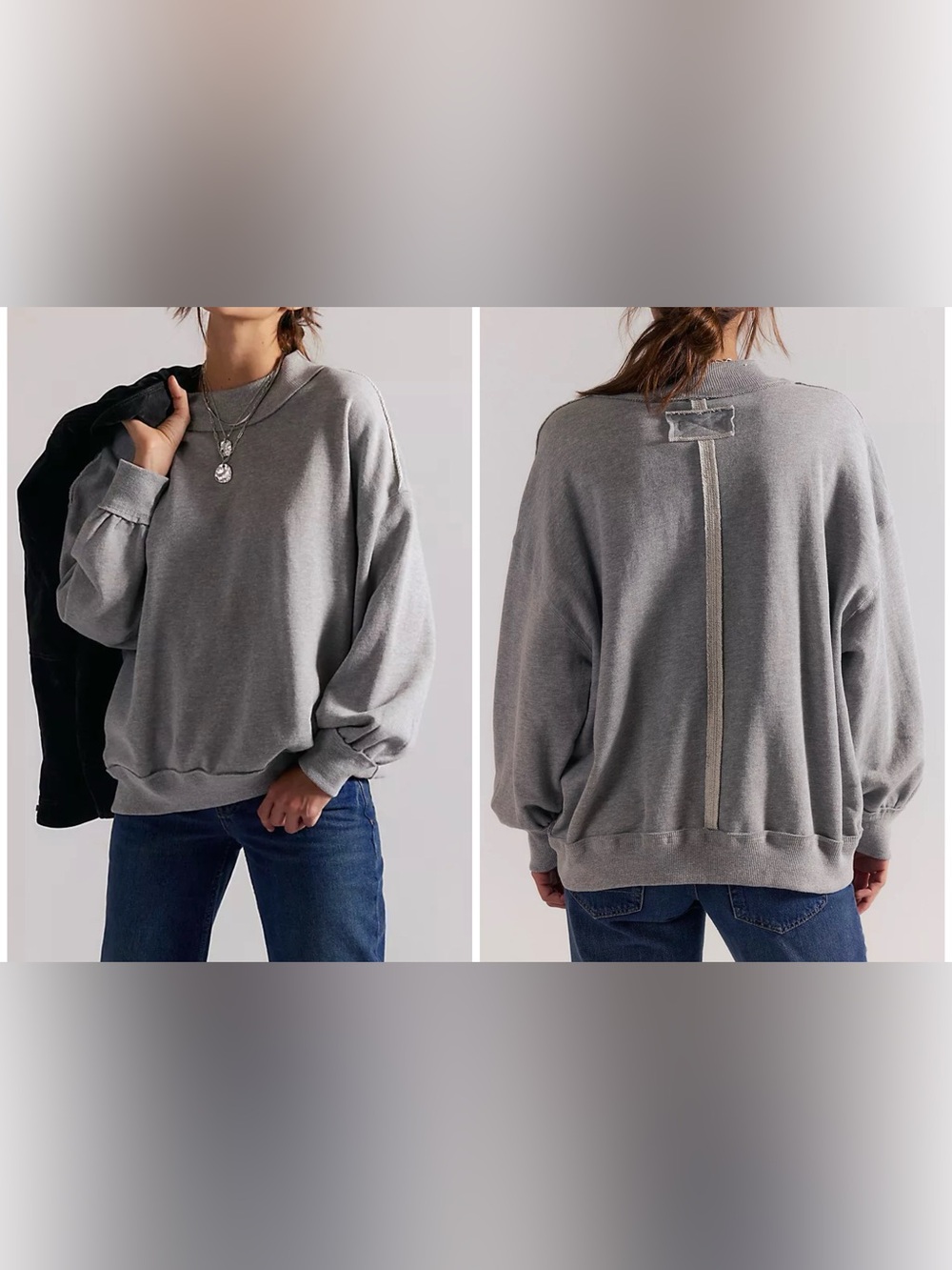 NWT Free People We The Free Palm Springs Pullover - Heather grey - small